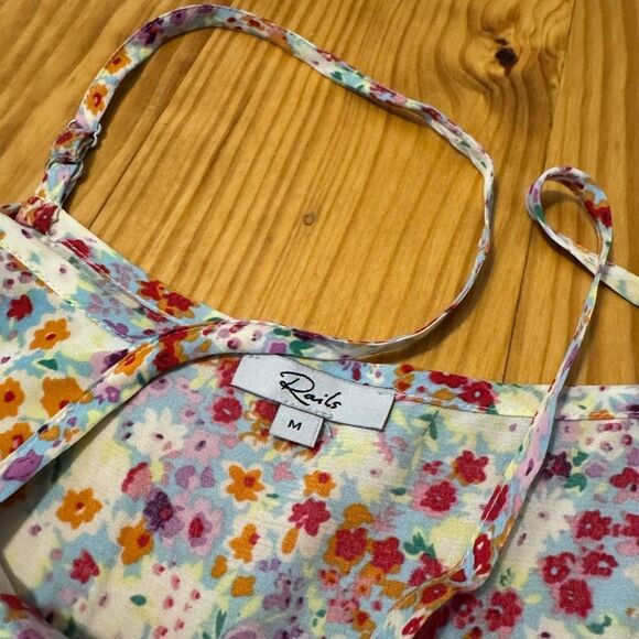 Rails Frida Fleur Floral Meadow Midi Dress Boho Peasant Romantic Bohemian MED - Picture 9 of 13